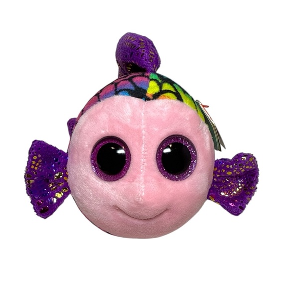 Ty Plush Fish Toy with Pink and Purple - Picture 5 of 12
